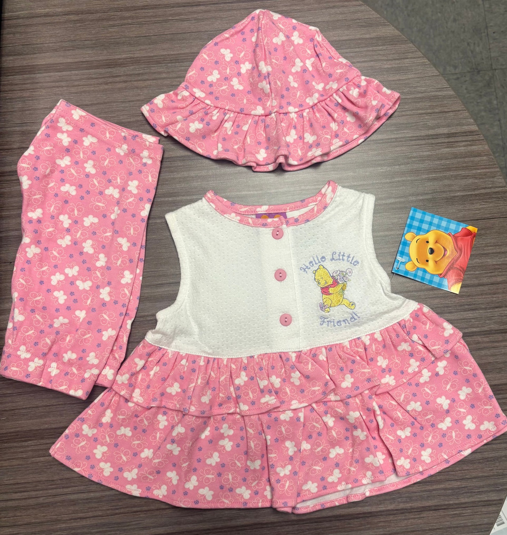 Vintage Disney Winnie the Pooh 3 Piece Outfit Set 24M
